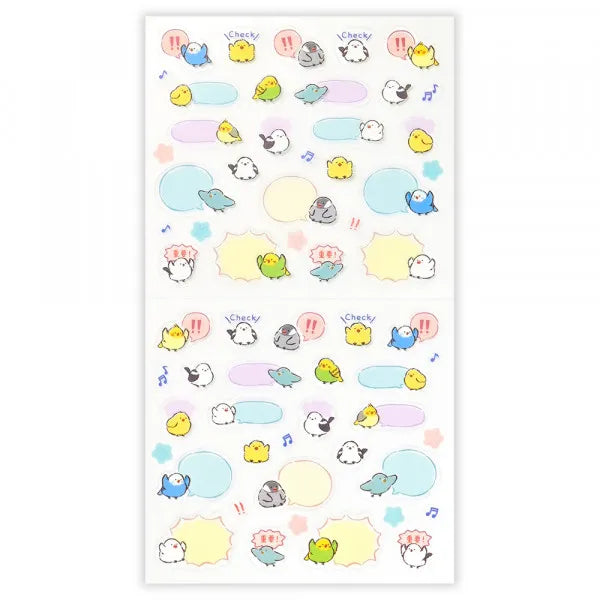 This sticker has a translucent and matte texture that blends in with the notebook.
It can be separated with perforations and carried as much as necessary.
The design is of birds chatting about their plans and notes.
1 Sheet included
165× 90mm
Transparent seal