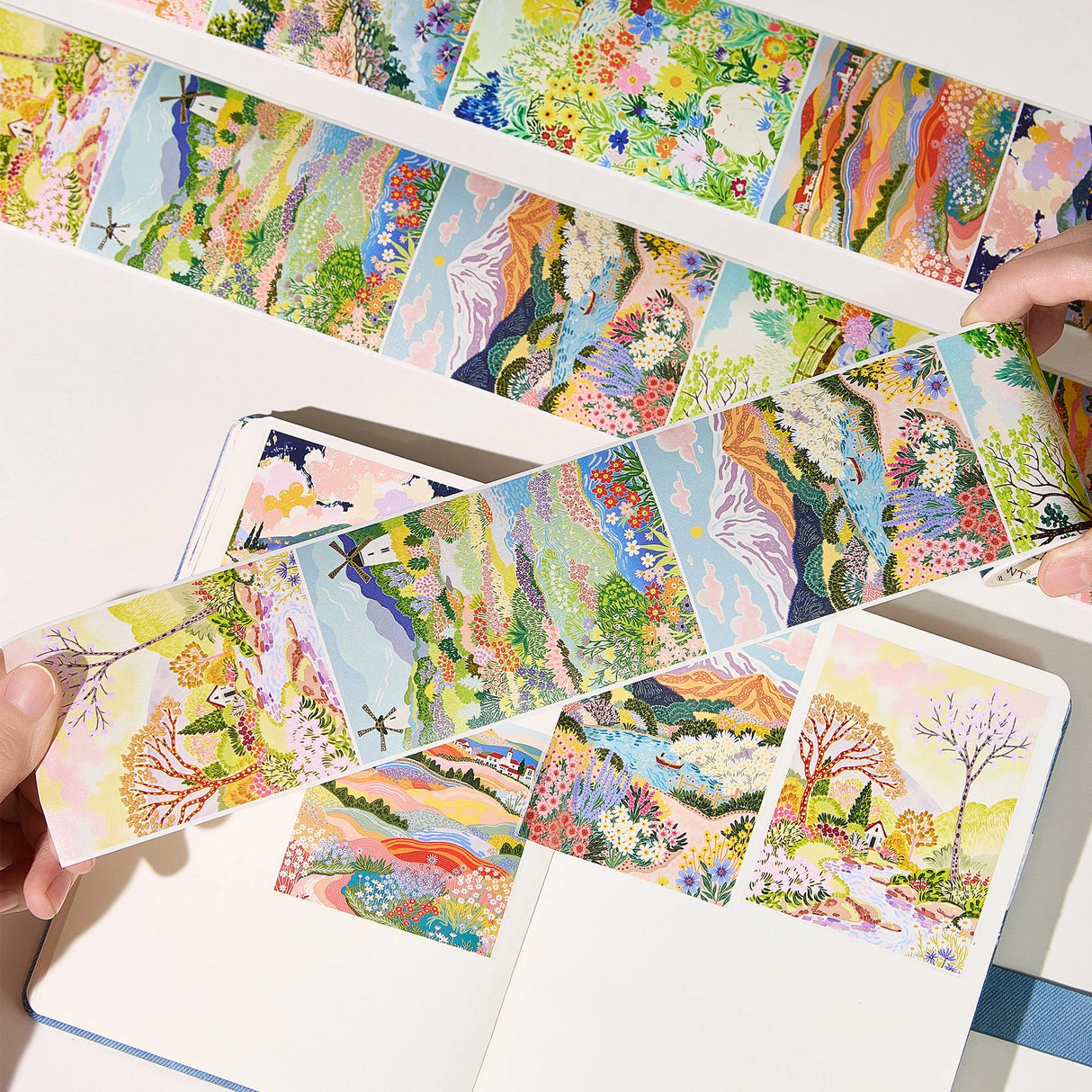 Turn your journal pages into a moving art gallery with the Spring Canvas tape. True to its name, this wide tape features exquisite, hand-painted watercolor artwork that captures the fluid beauty of nature in bloom.