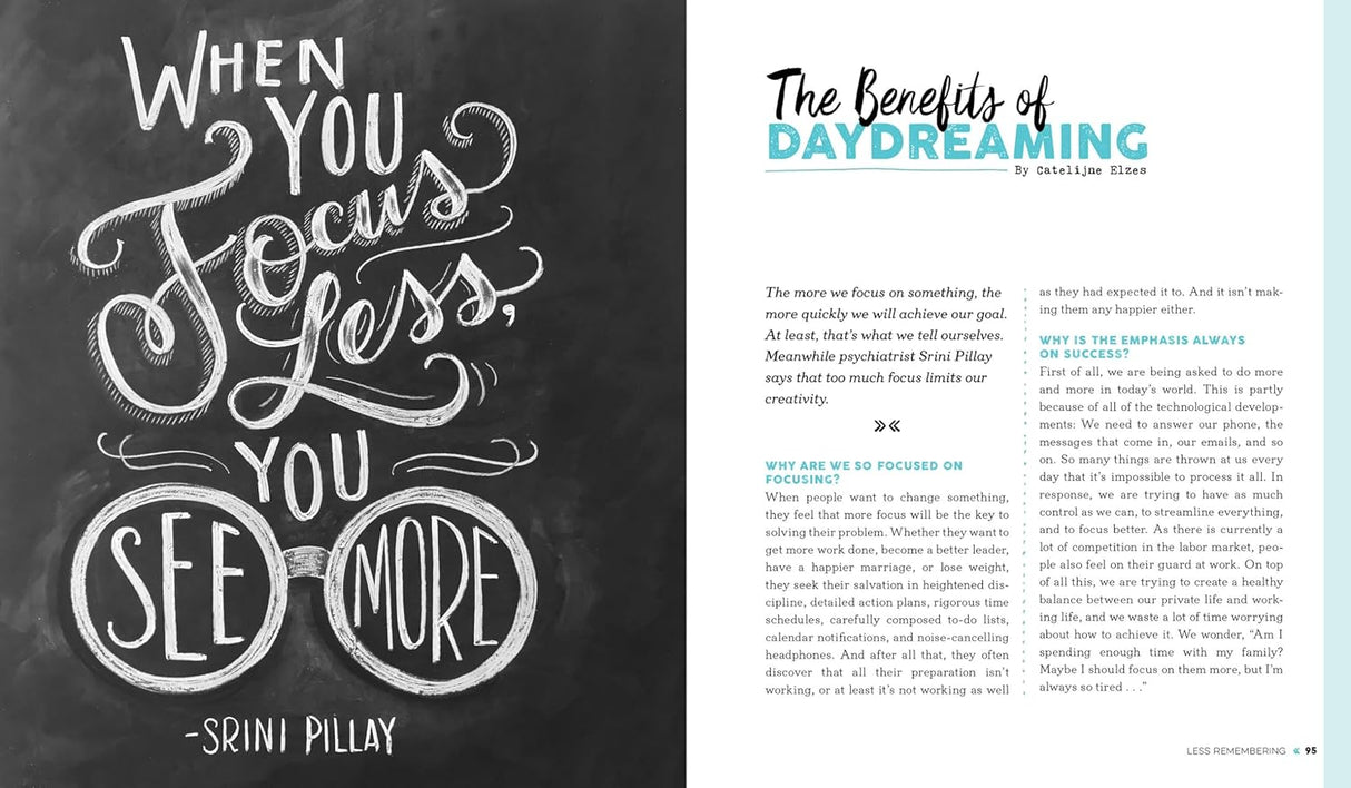 From Flow, a beautiful, mindful guide to having less stuff. Less stress. Less distraction. Less everything. In less comes the freedom of letting go. This thoughtful and surprising book shows us how to get there, by paring down not just the jumble of things around us, but the clutter in our heads, too.
And to help, interact with special paper goodies, including a one-thought-a-day diary, a foldout tiny house to let you imagine the pleasures of living in a small and cozy space, and art posters