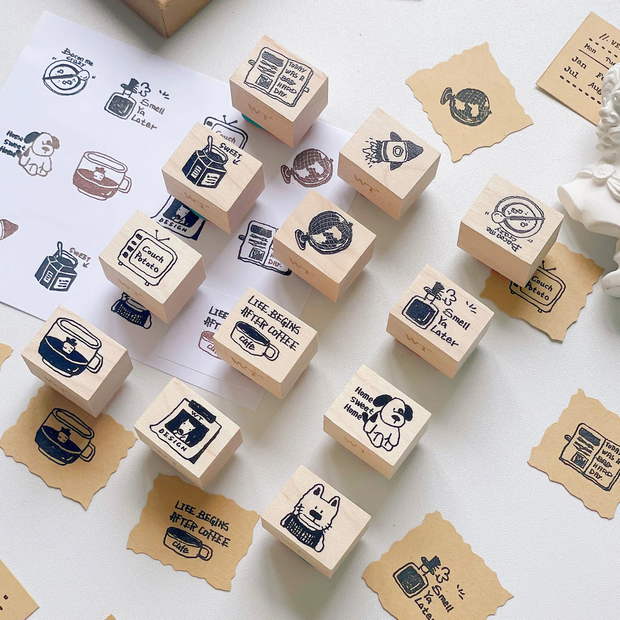 Introducing the Couch Potato Stamp Set—a laid-back collection of fun doodles that totally get your chill vibes. From cozy puppies and steaming mugs to overdue calendars and TV marathons, these stamps are here to help you decorate your downtime. Whether you’re journaling your lazy Sunday or planning your next “do nothing” day, this set brings comfy, cozy energy to every page.