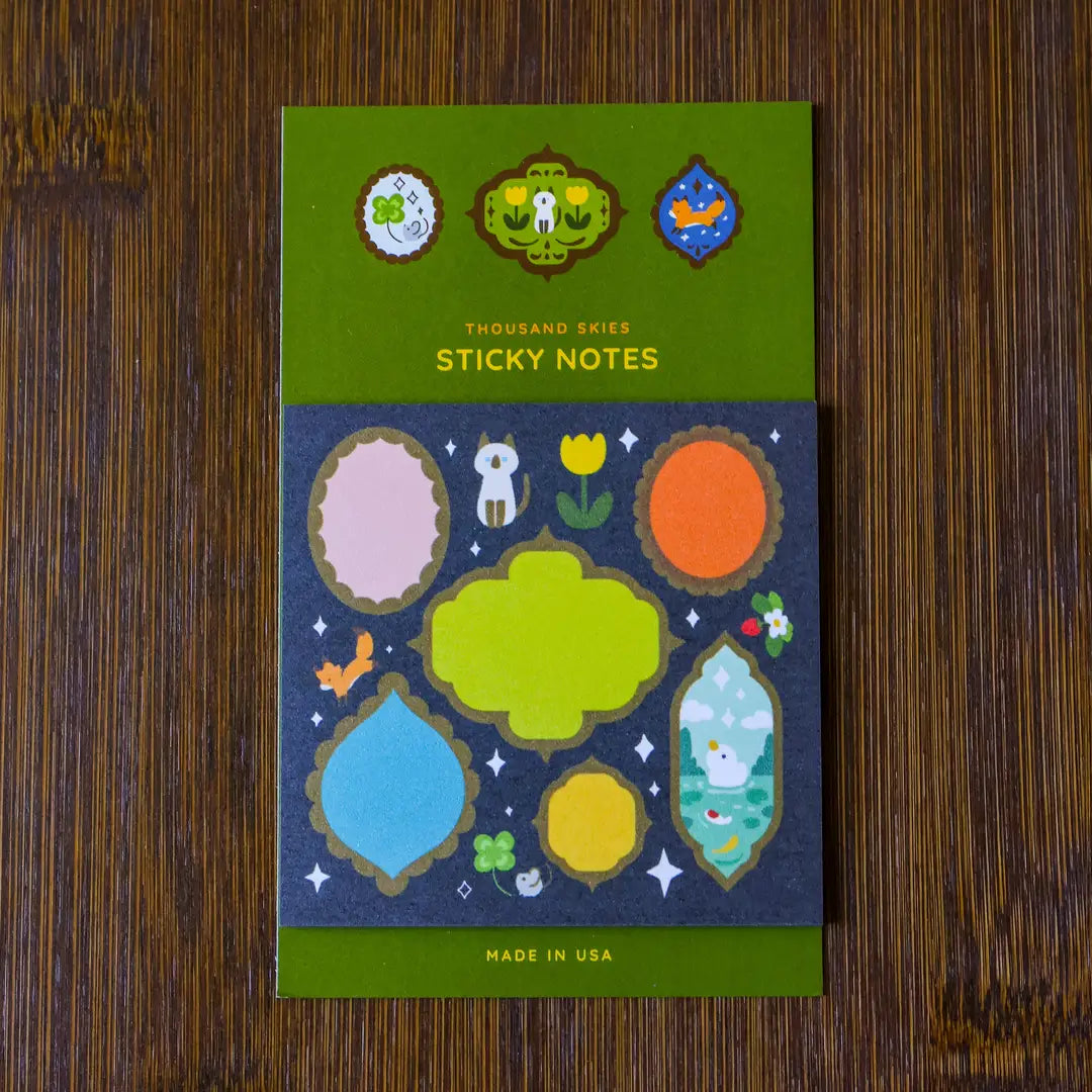 Full color sticky notes featuring one of Thousand Skies' known designs, retro frames!
3x3 inches
25 sheets
Printed with 3M