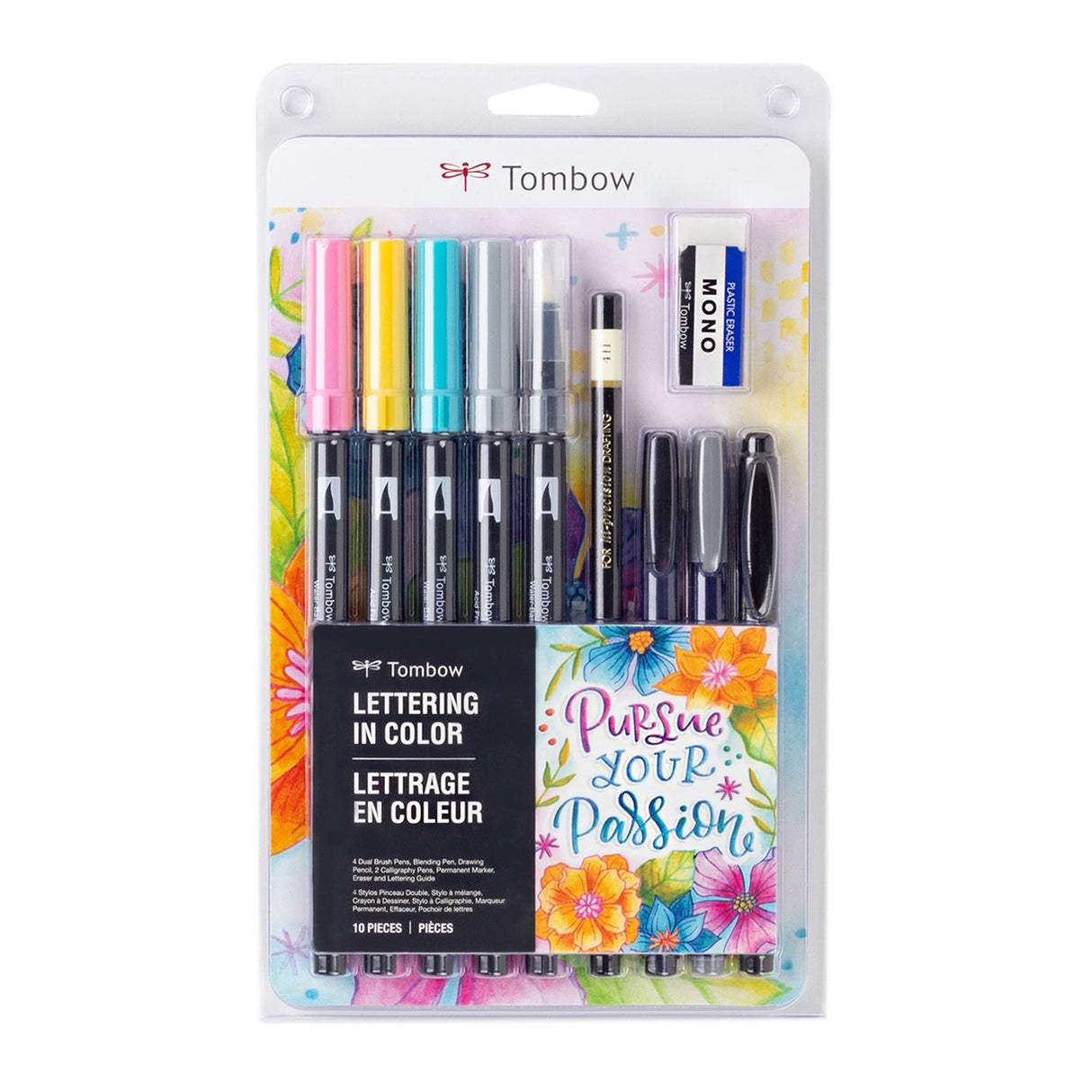 New, updated color palette! Take your lettering to the next level with the Tombow Lettering in Color Set. Includes everything you need to start blending, flourishing and embellishing your hand lettering. Enclosed instruction guide helps you learn basic techniques to complement your lettering design. Full downloadable practice and technique guide offers detailed instructions for blending and flourishing, adding shadows and illustrations, plus practice worksheets.