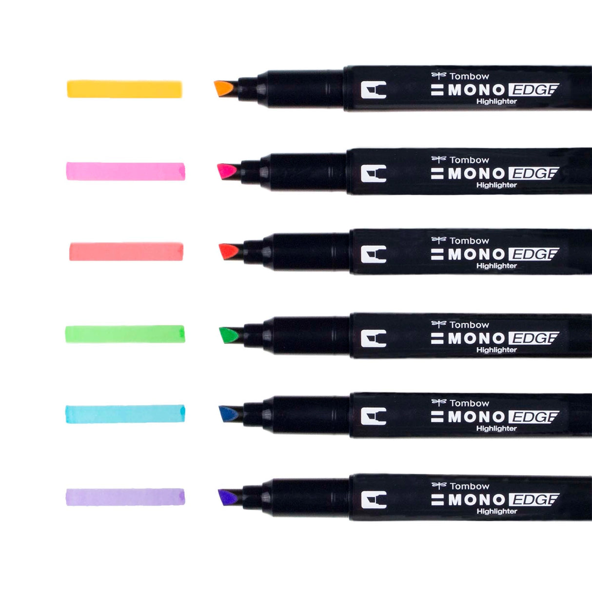 Dual tip highlighter with broad chisel tip and extra-fine bullet tip in one pen. Resin-coated tips and polymer-coated core prevent tip breakage or staining rulers, eliminating unwanted ink transfer. Protective plastic sleeve on chisel tip maintains shape even when using with metal rulers or stencils. Unique, vibrant colors are perfect for color-coding and decorating planners, journals, notebooks, and study guides. Fine tip works great for underlining text and writing margin notes. Fast-drying ink doesn’t sm