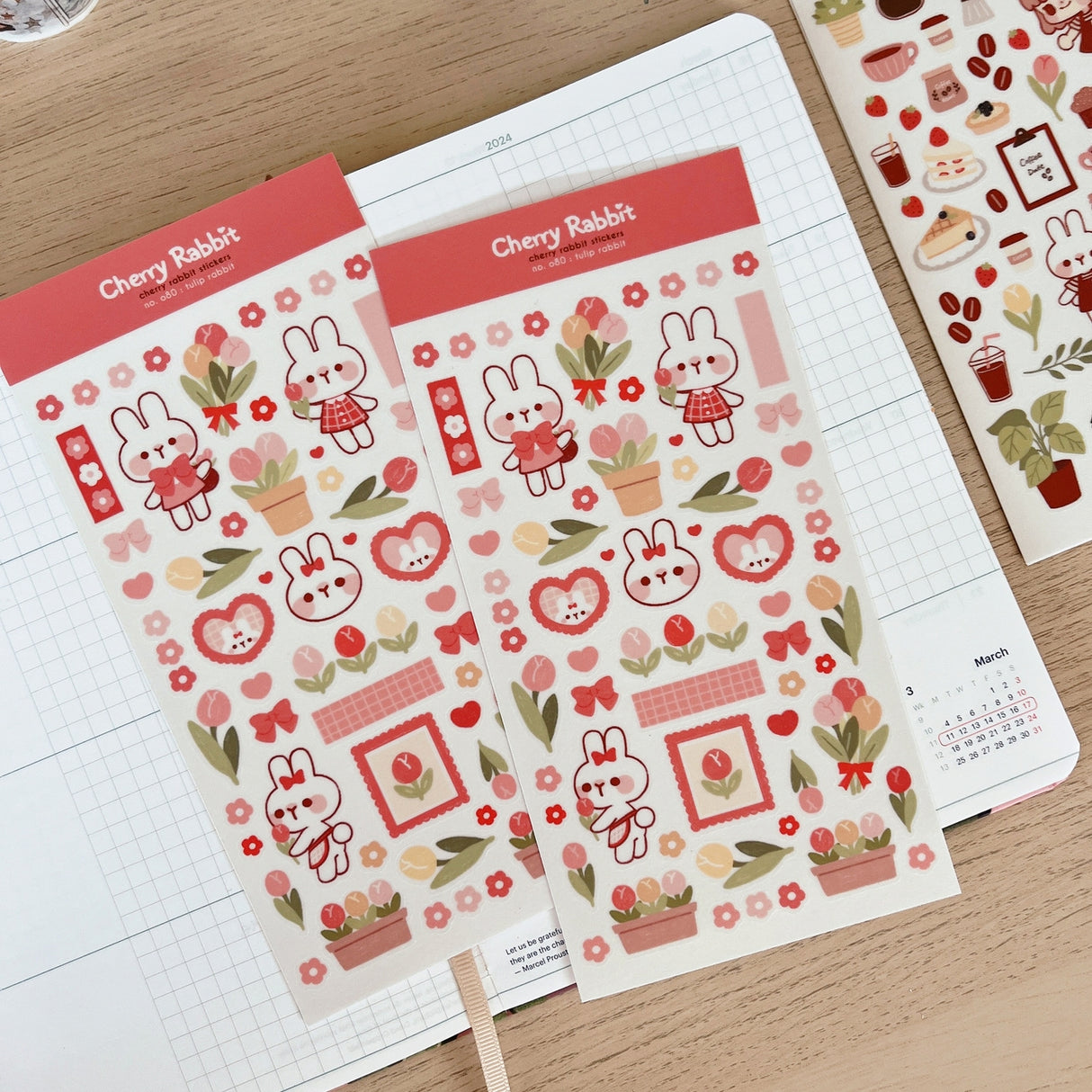 Cherry Rabbit - Tulip Rabbit Sticker Sheet