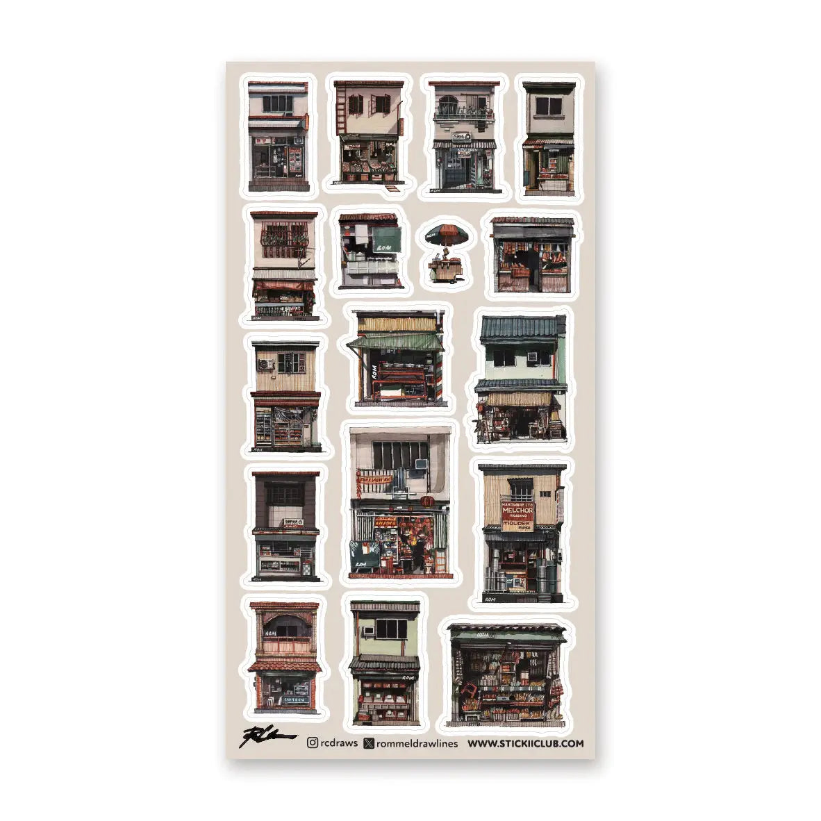STICKII - Urban Storefronts Sticker Sheet