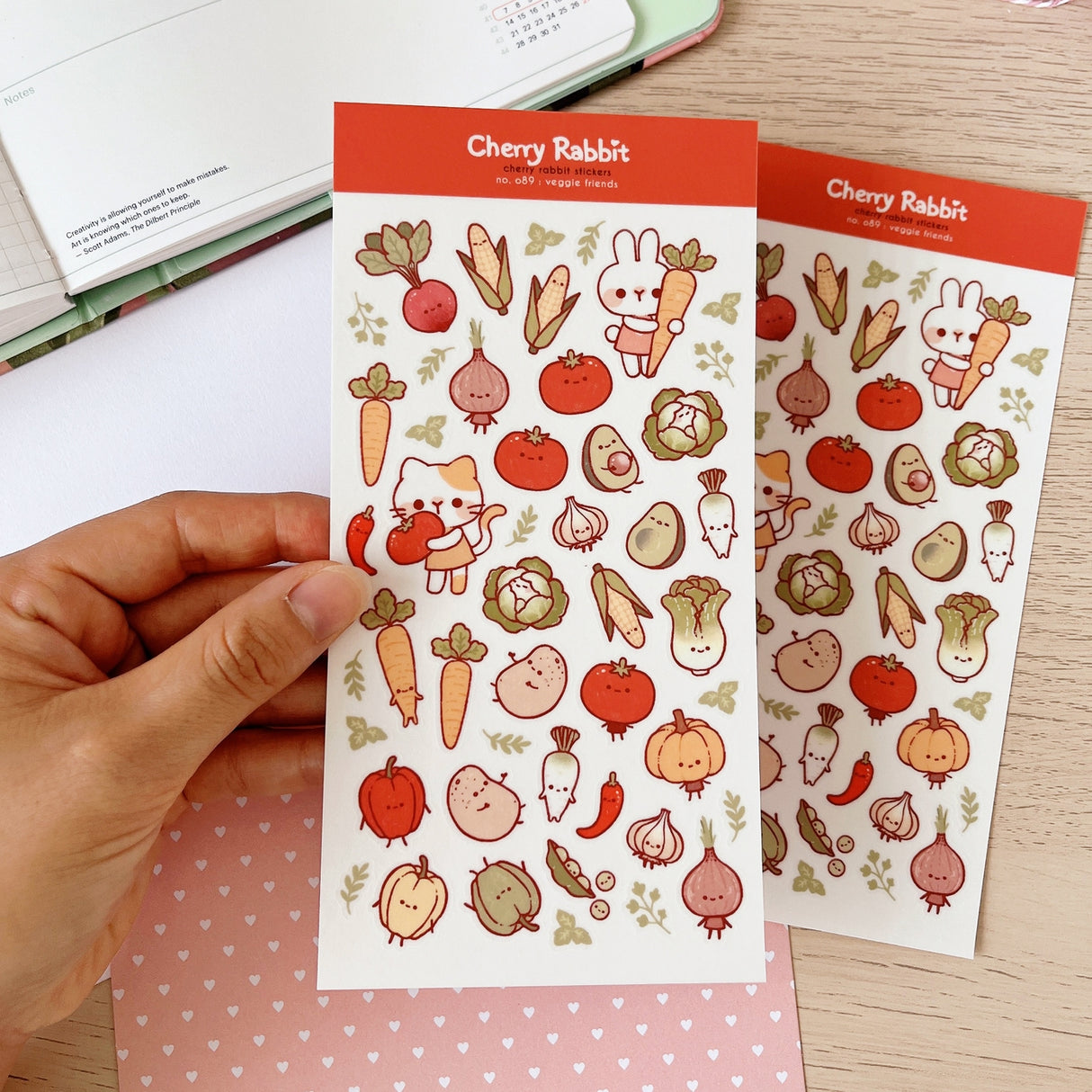 Cherry Rabbit - Veggie Friends Sticker Sheet