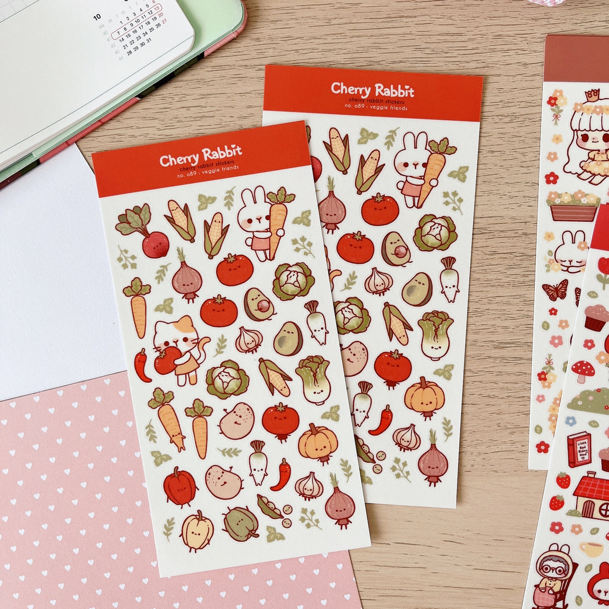 Cherry Rabbit - Veggie Friends Sticker Sheet