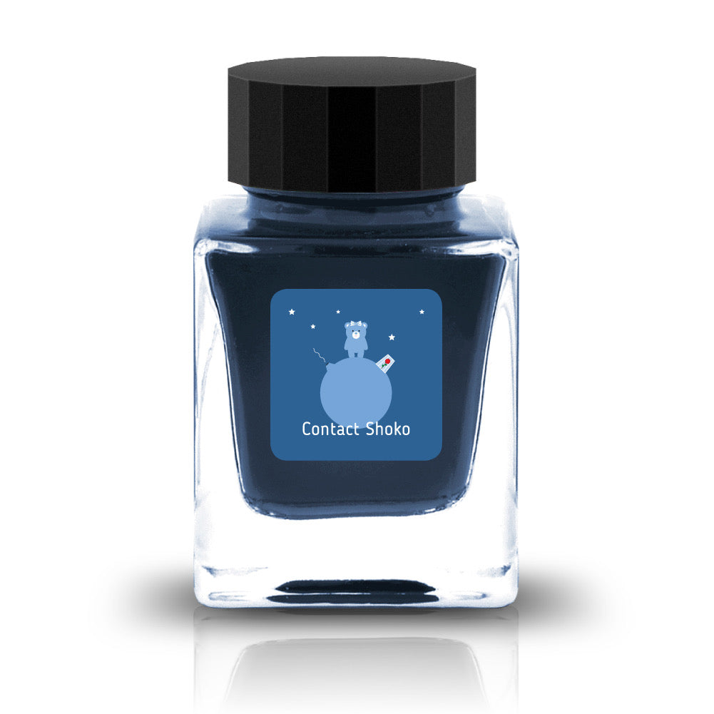 The Three-Year Anniversary Contact Collection features rich, vibrant colors with a smooth writing experience and fascinating characteristics such as shimmer and scent. The “Super” inks contain iridescent shimmer particles that shift color with the light, while the scented inks add a sensory twist to your writing. Please note that scented inks may feather when a large amount is applied—using fountain pen–friendly paper is recommended for the best results.