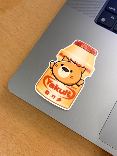Small Noggin Studios - Yakult Japanese Drink with Cute Cat Vinyl Sticker
