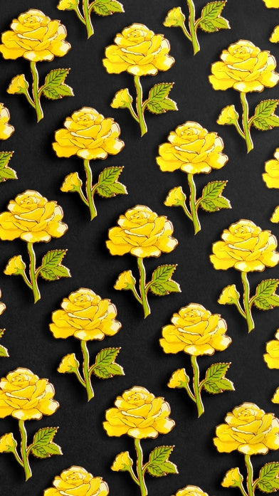 Yellow Rose Enamel Pin