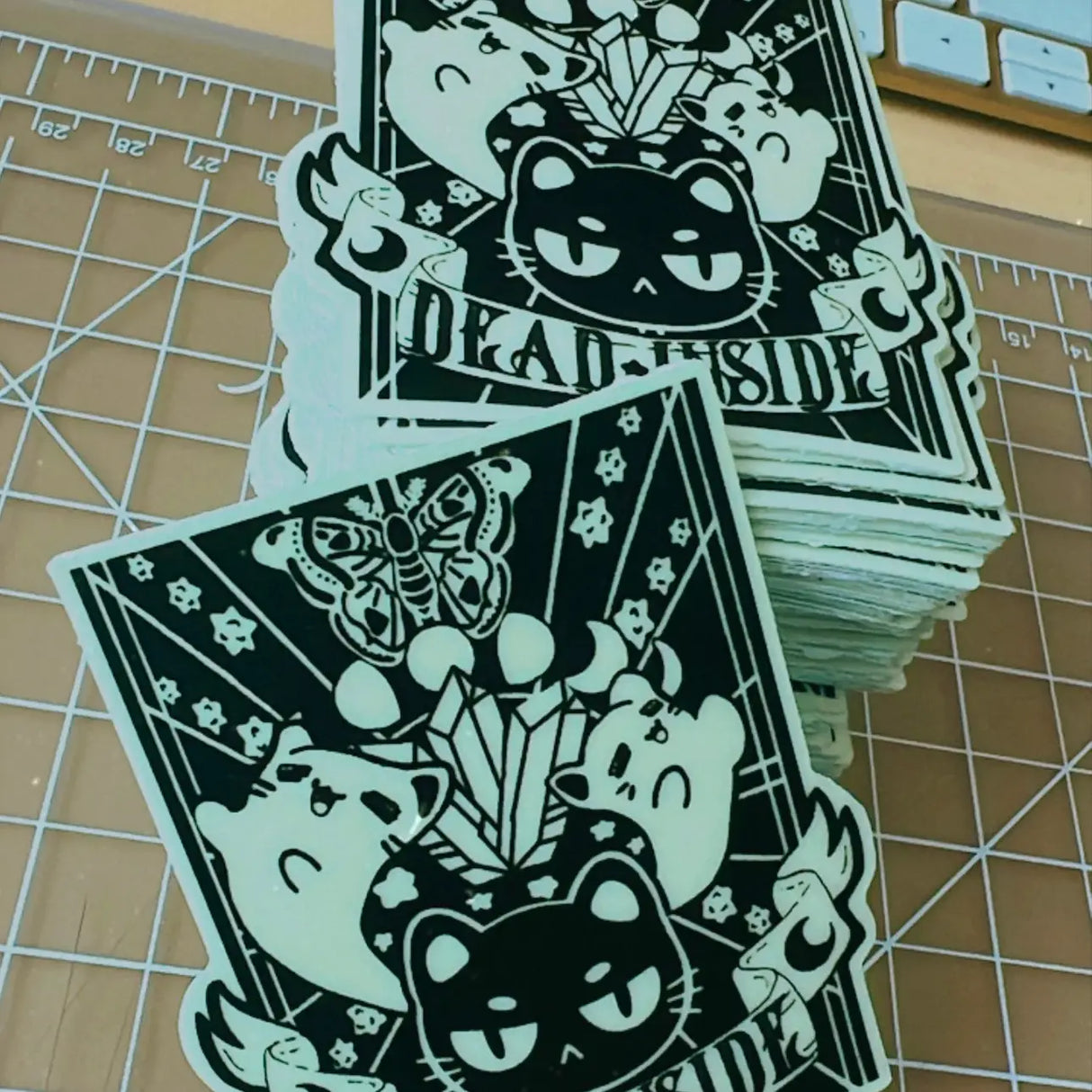 Dead Inside Glow in the Dark Kitty Vinyl Sticker