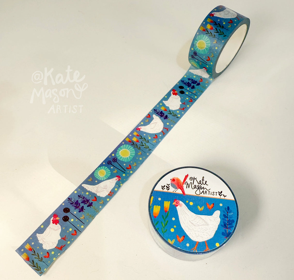 Kate Mason Artist - Chickens & Flowers Washi Tape