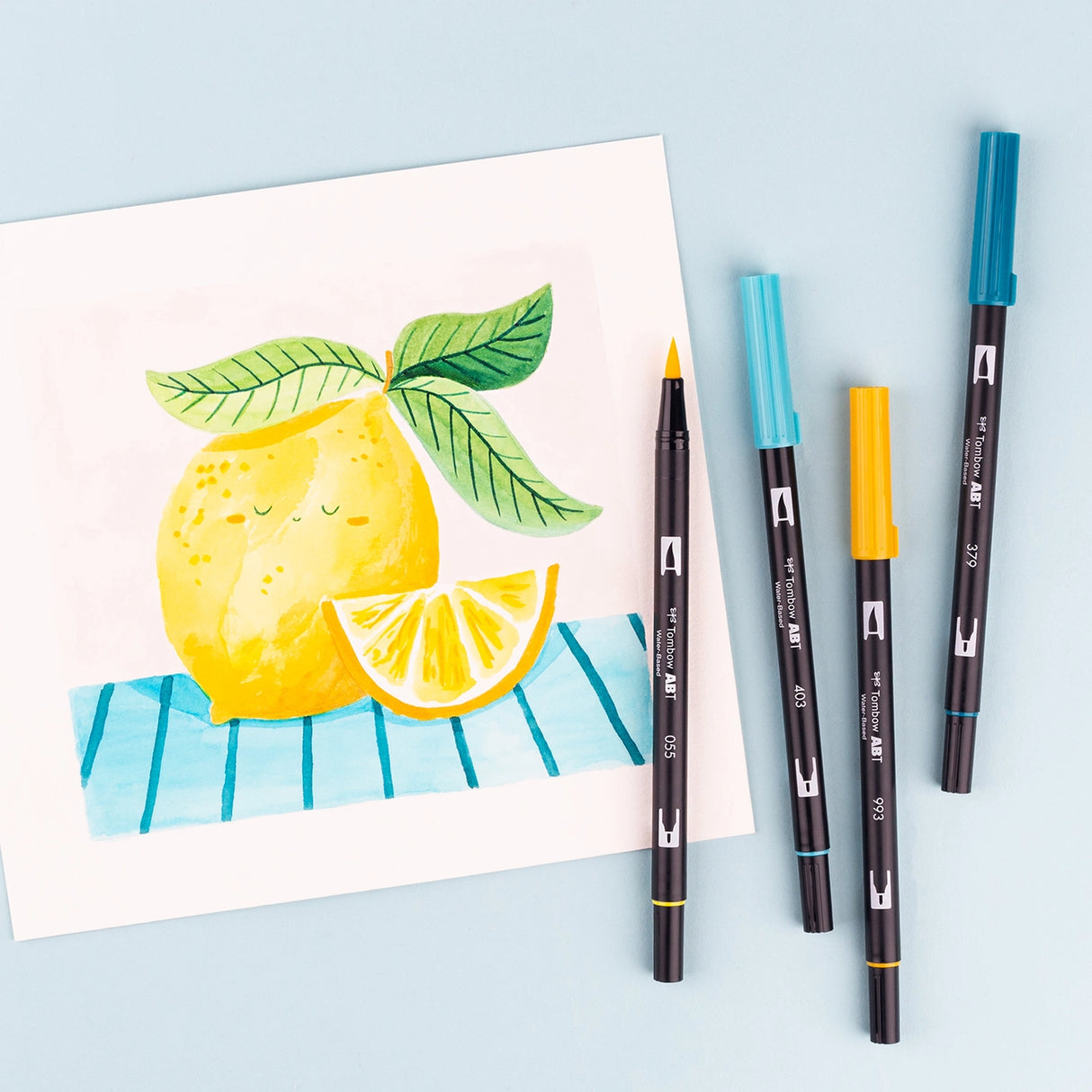 Dual Brush Pen Art Markers, Lemon Squeezy, 6-Pack
