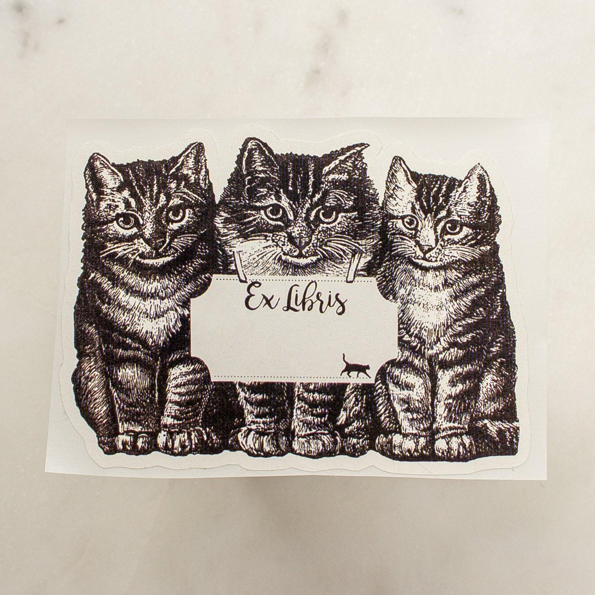 Three Cats Bookplate Sticker