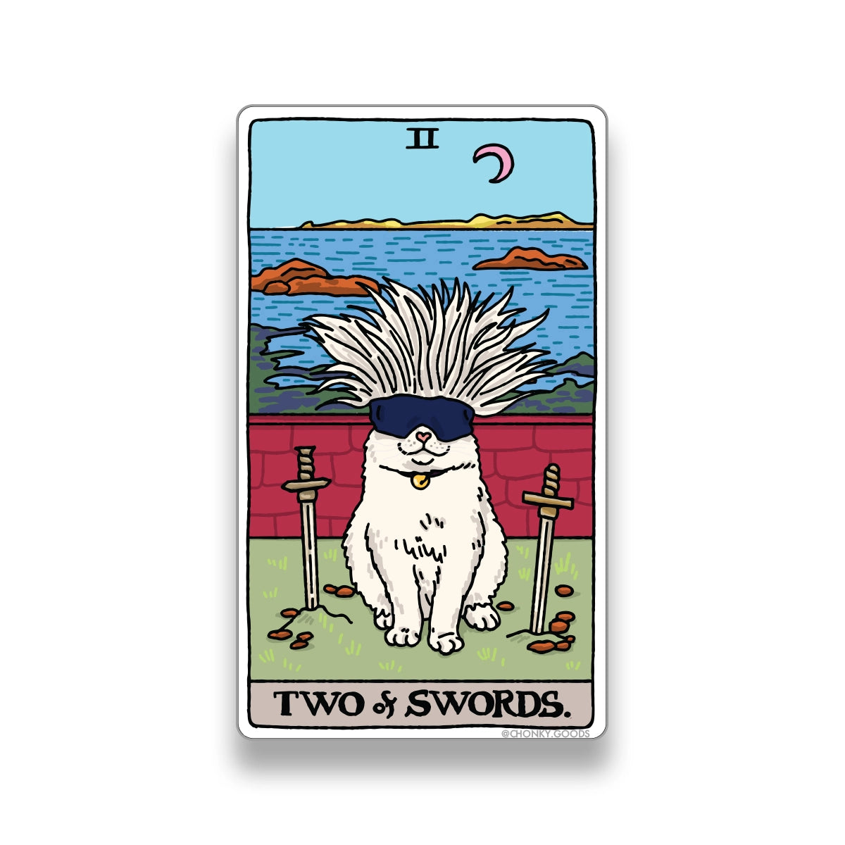 Two of Swords Tarot Cat Meme Stickers (Minor Arcana)