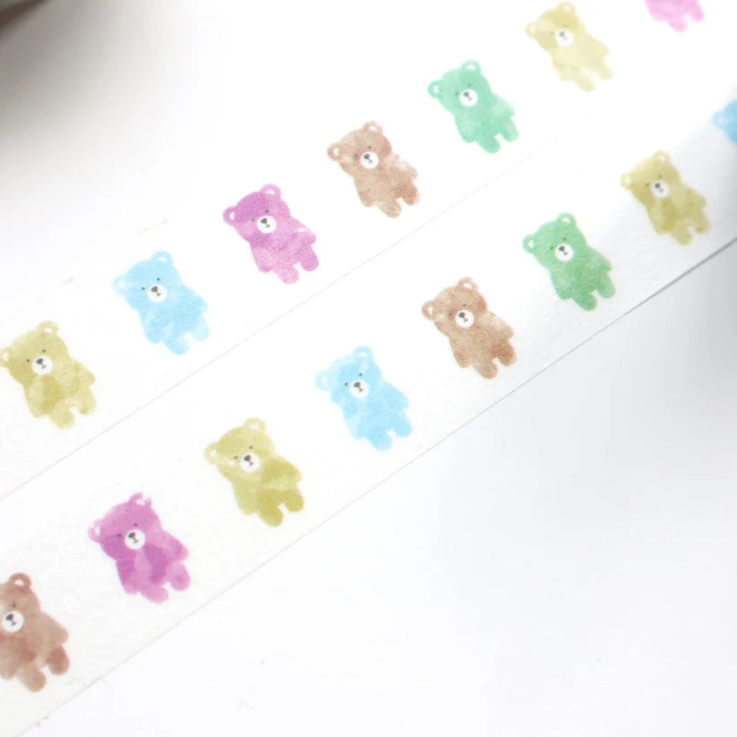 Tono & Lims 1 Washi Tape by forme.
A masking tape made in collaboration with Tono & Lims' adorable characters Kuma and Daku-kun!