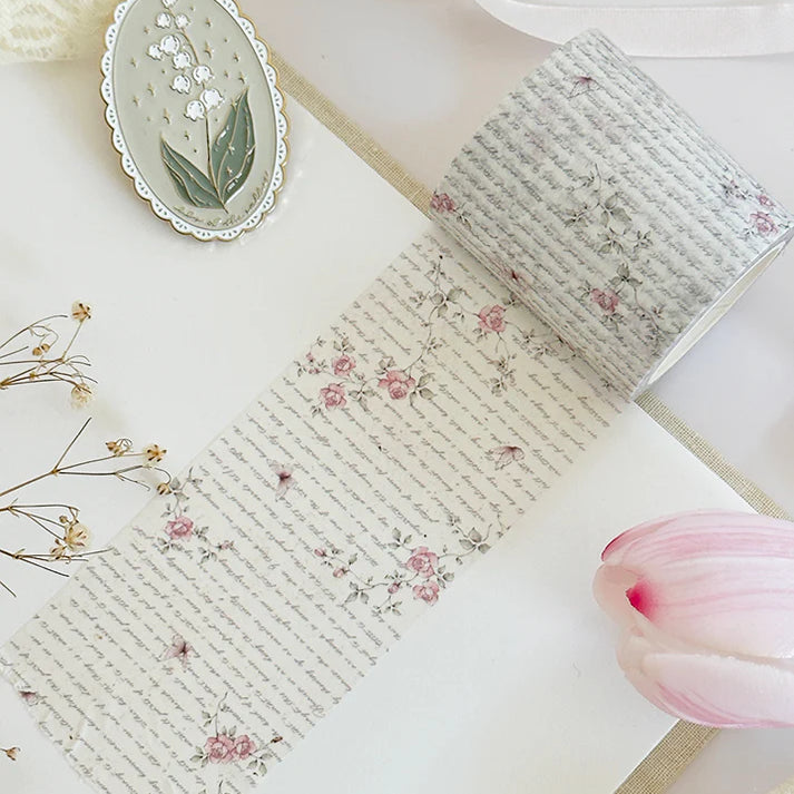 ♡ rose script washi tape - updated color: creamier, ivory tones!
♡ 50mm wide
♡ all washi is 10m long