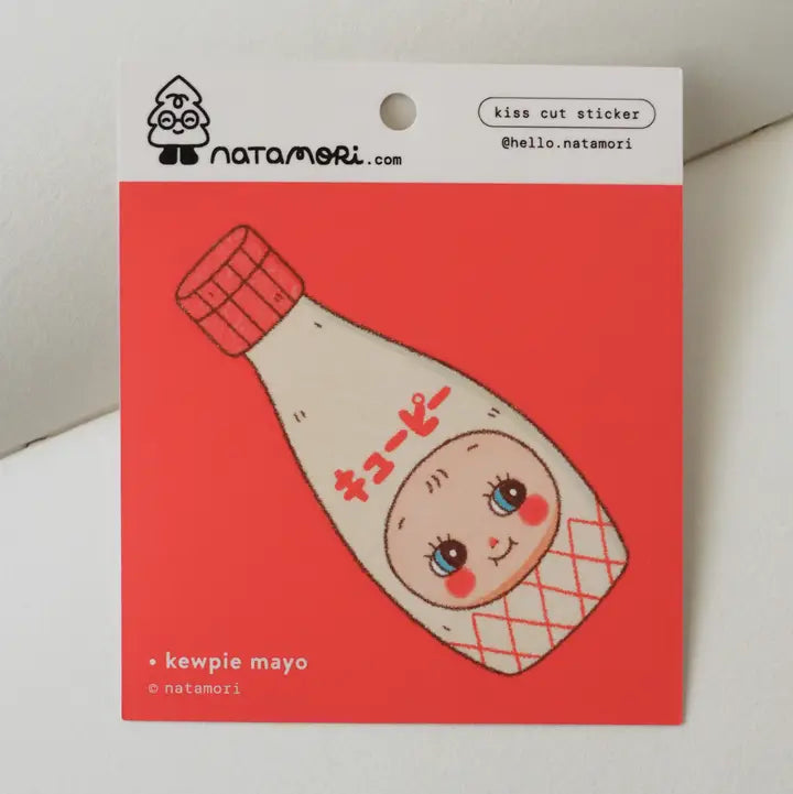 Kewpie Mayo Vinyl Sticker by natamori
✿ approx. 7.5 × 3.5 cm
✿ on a 3" × 3.5" sheet, easy to peel and stick
✿ matte vinyl sticker
✿ water- and scratch-resistant