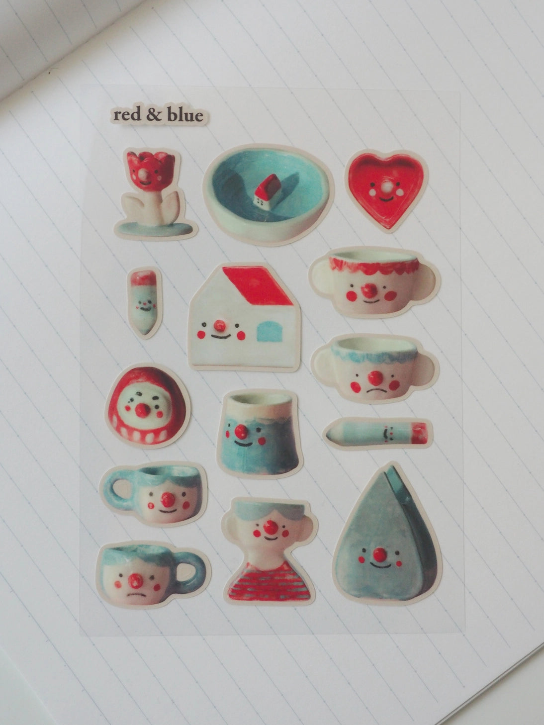 Red and Blue Sticker Sheet by natamori