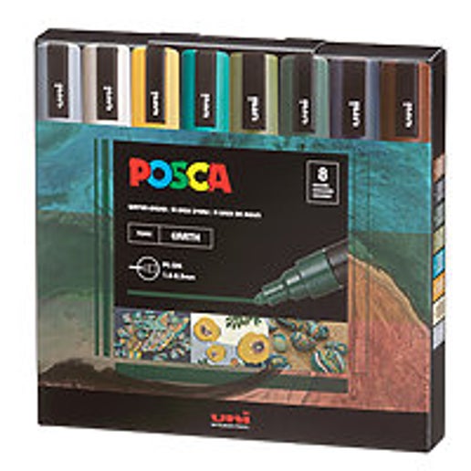 Marcador de pintura POSCA de 8 colores PC-5M en tonos tierra