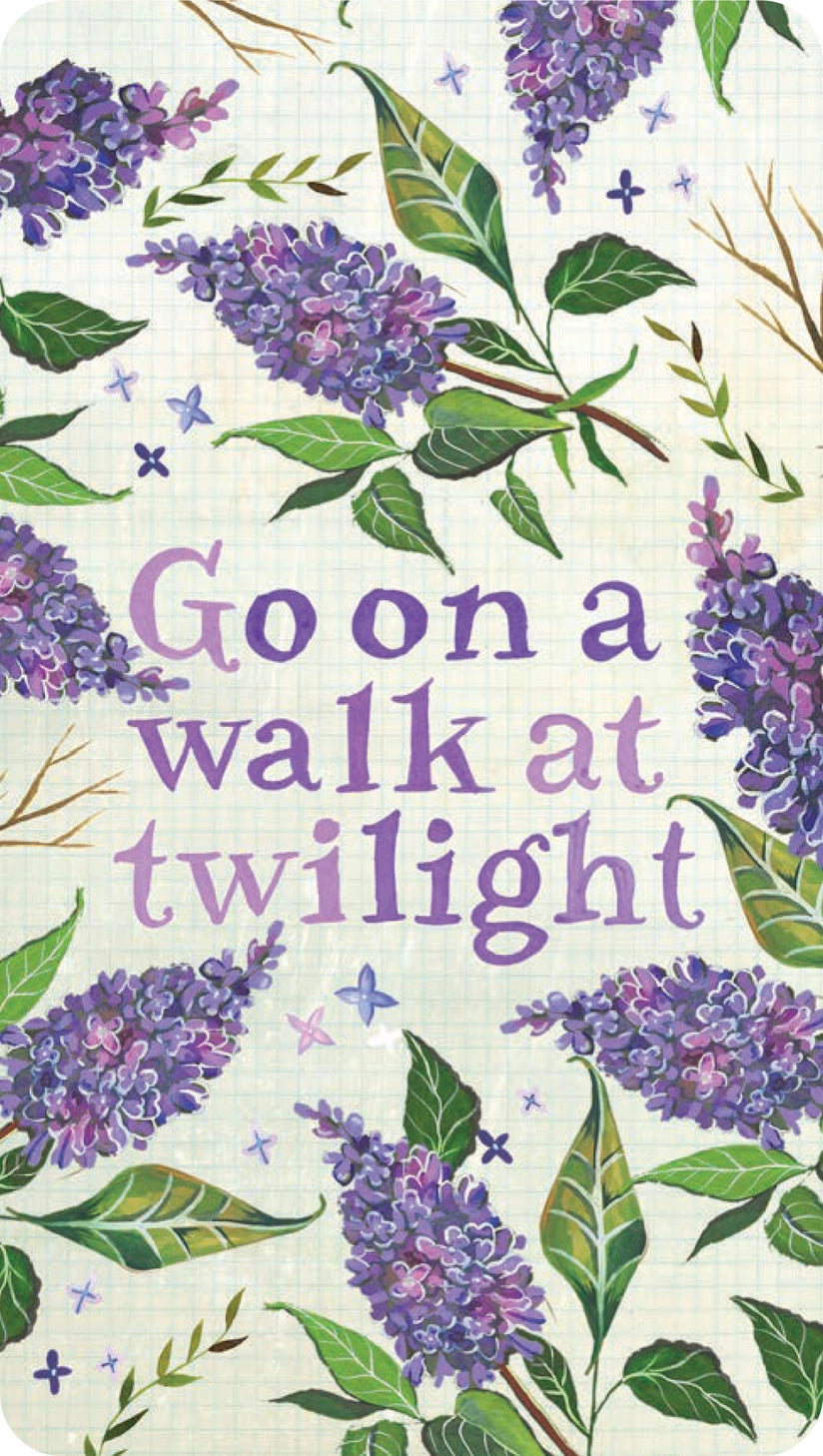 Each of the 78 cards feature Daisy's night-themed artwork and a prompt to engage with the unique inspirational power of the evening hours: Listen for night sounds, read a book by candlelight, or draw a recent dream. Pick a card each night as a ritual or select one when you feel called to reflect, create, or adventure. An immersion in nature's nighttime wonders—star fields, night-blooming flowers, and more—this deck is a lovely gift for those who thrive in the moonlight.