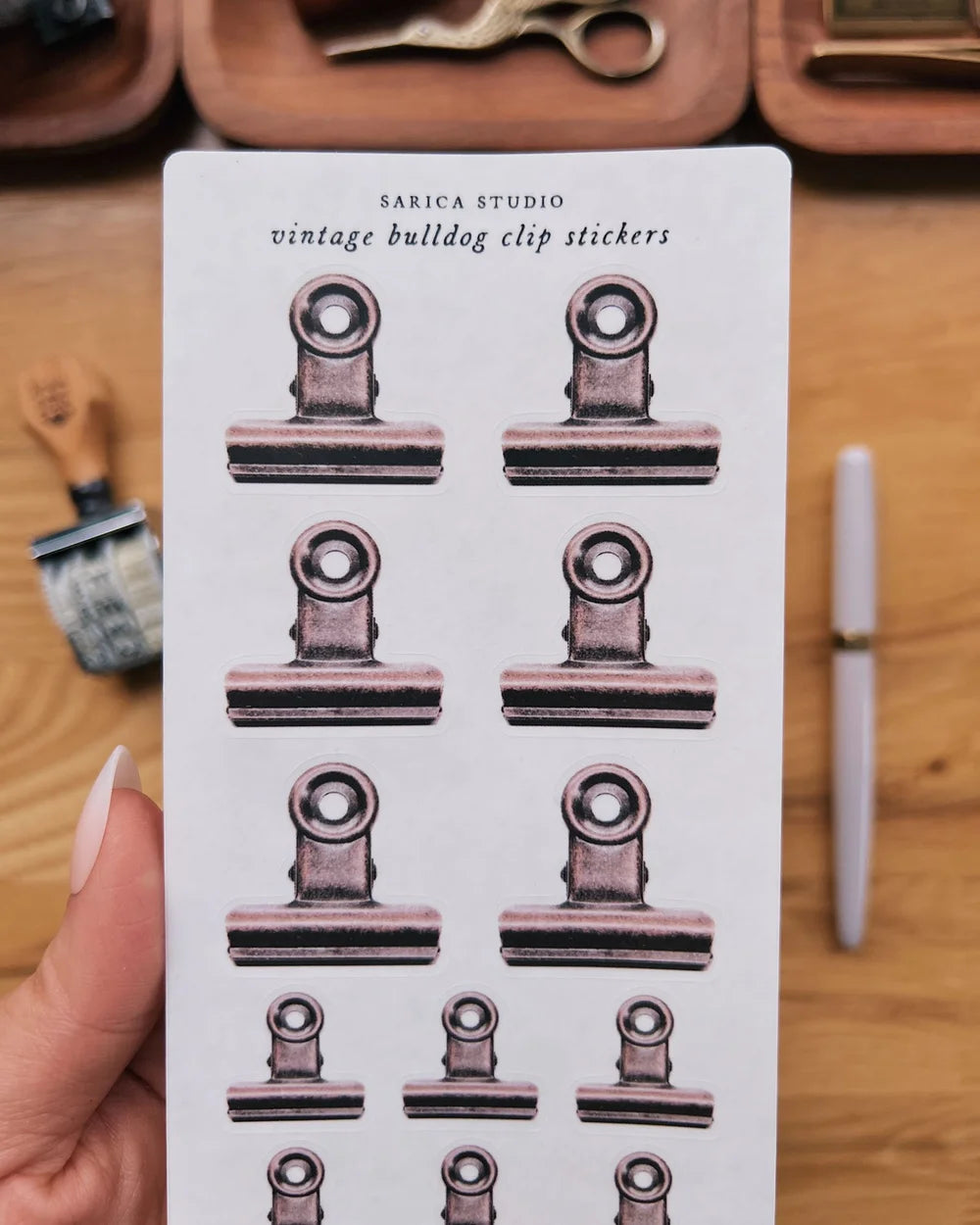 Sarica Studio Vintage Bulldog Clip Stickers