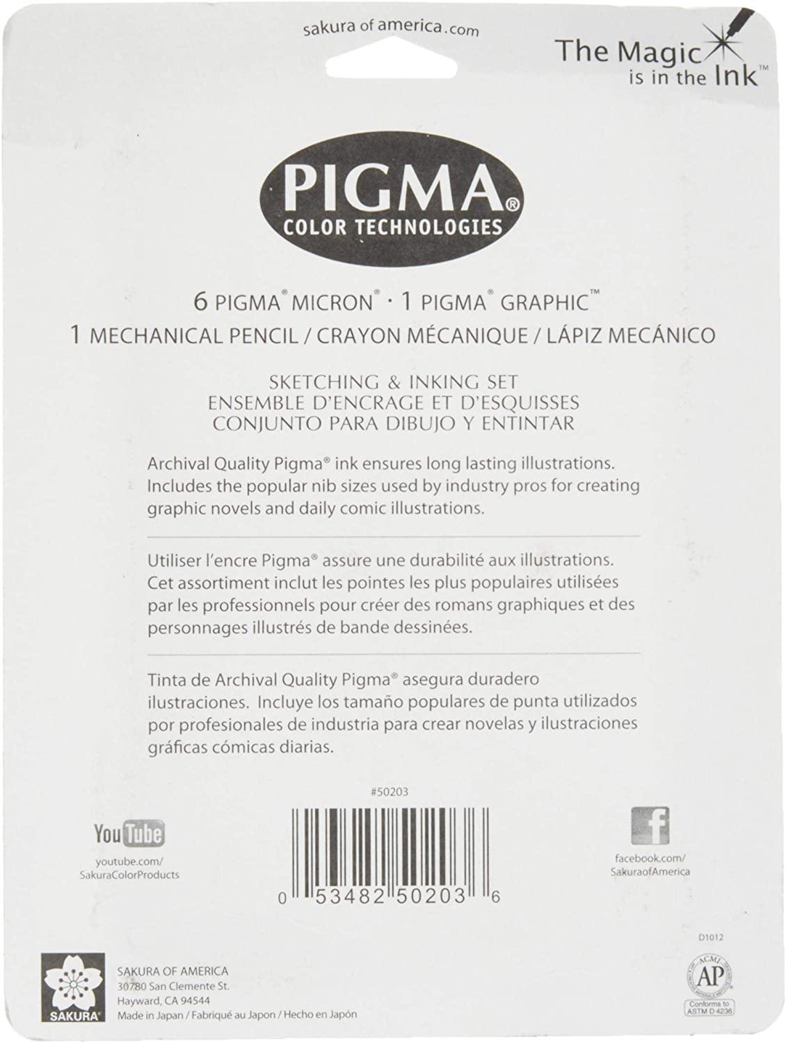 Pigma Manga Comic Pro Sketching & Inking Sets 8-Piece Set