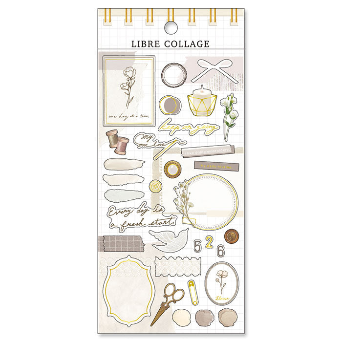 Libre Collage Sticker Ivory Mind Wave Seals Sticker