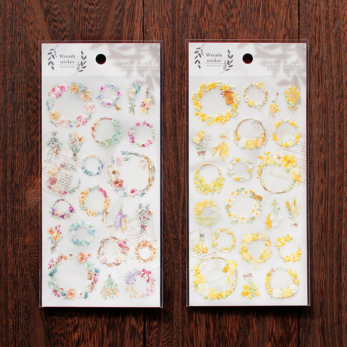 Pegatina de corona de flores amarillas Mind Wave