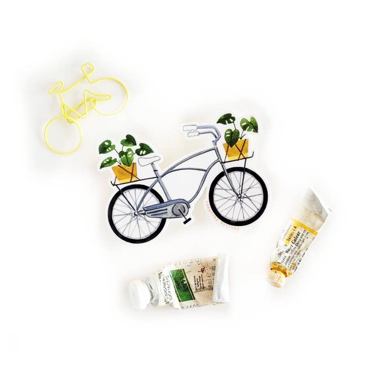 Bicicleta con pegatina de Monstera