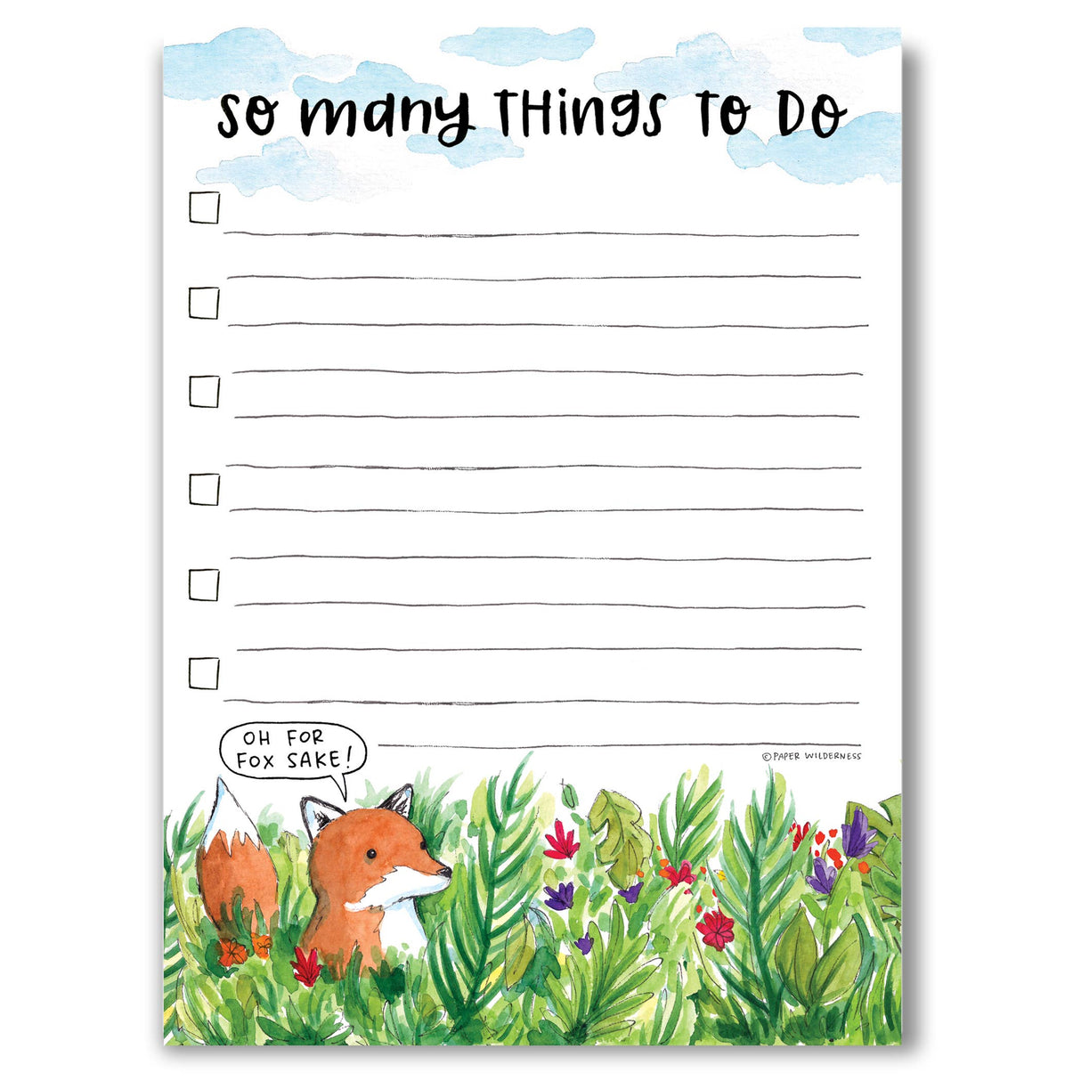 For Fox Sake To Do List Notepad