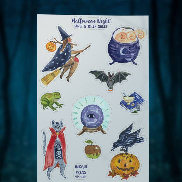 Hojas de pegatinas de vinilo de la noche de Halloween