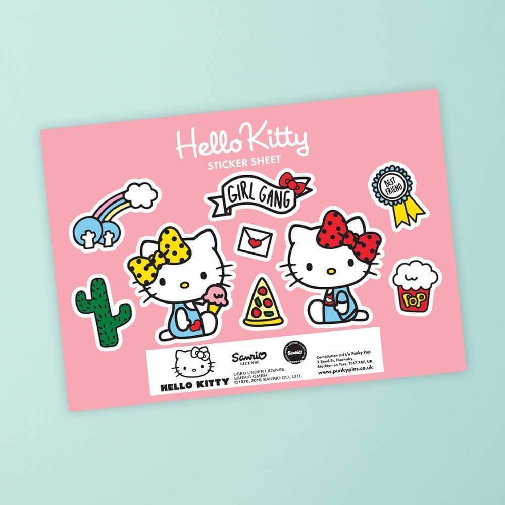 Hoja de calcomanías de Hello Kitty y Mimmy, mejores amigas