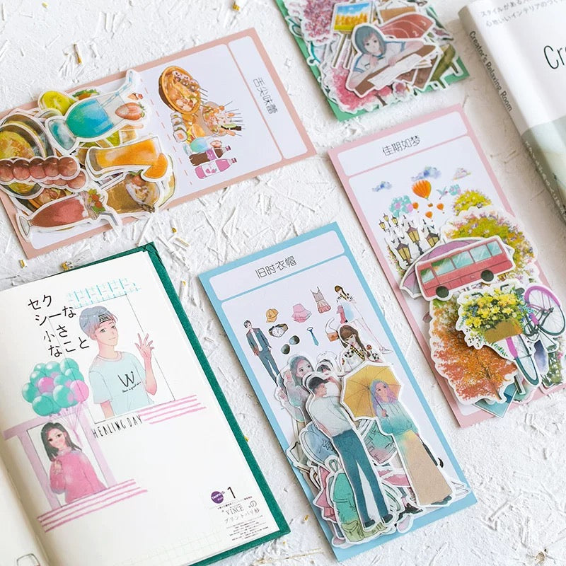Fashion Washi Flake Sticker (60 pieces)