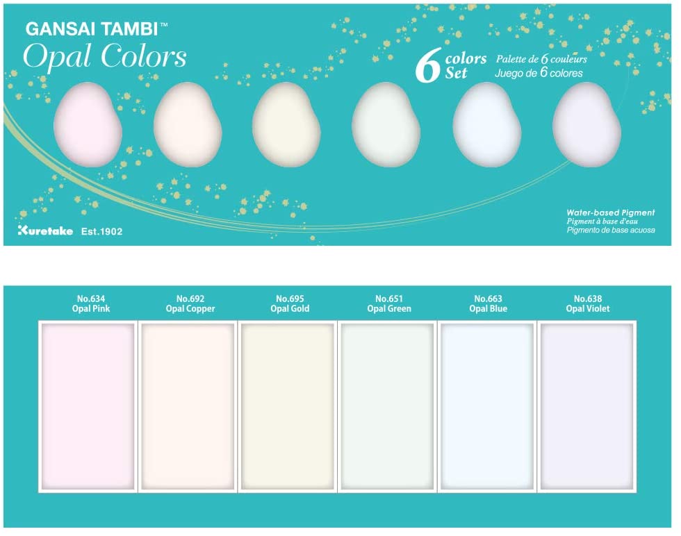 Juego de 6 colores Kuretake Gansai Tambi Opal