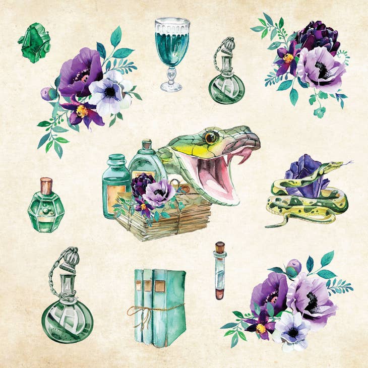 ¡Efímeras místicas! Un encantador libro de pegatinas vintage (900 pegatinas)