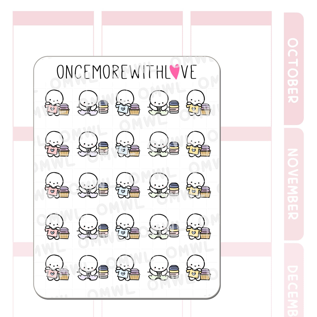 Once More With Love M1298 Fold Laundry Sticker