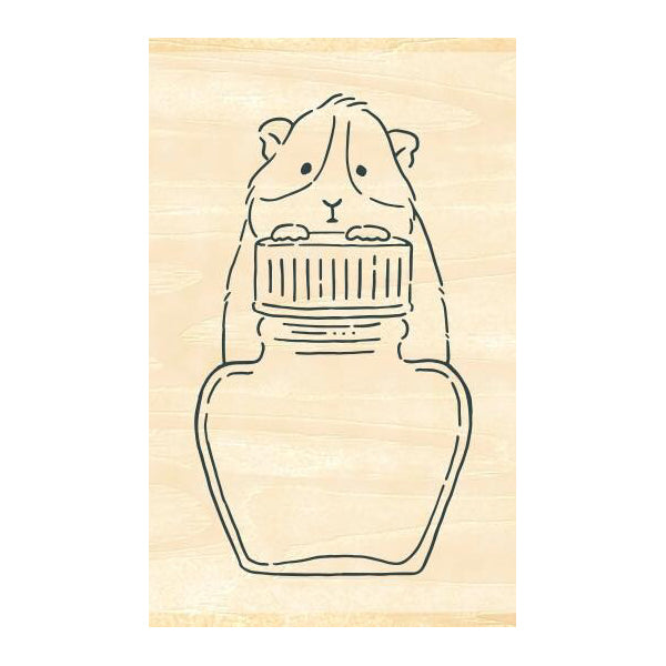 Sello Beverly Ink Companion: conejillo de indias y tintero