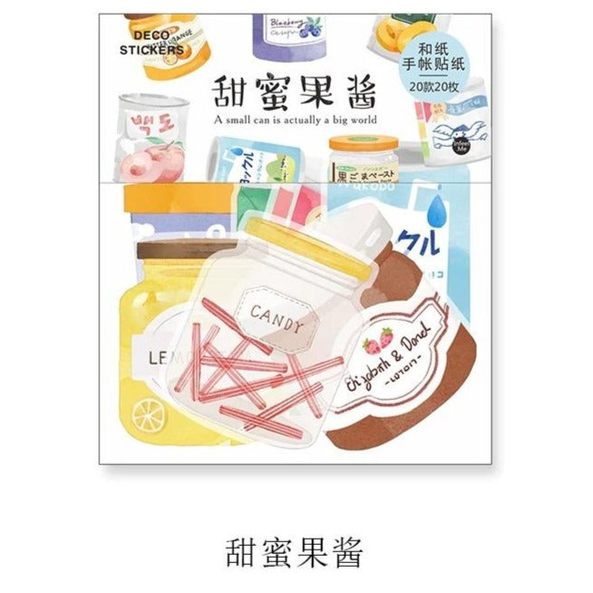 Fruit Jam Washi Flake Sticker (40 pieces)
