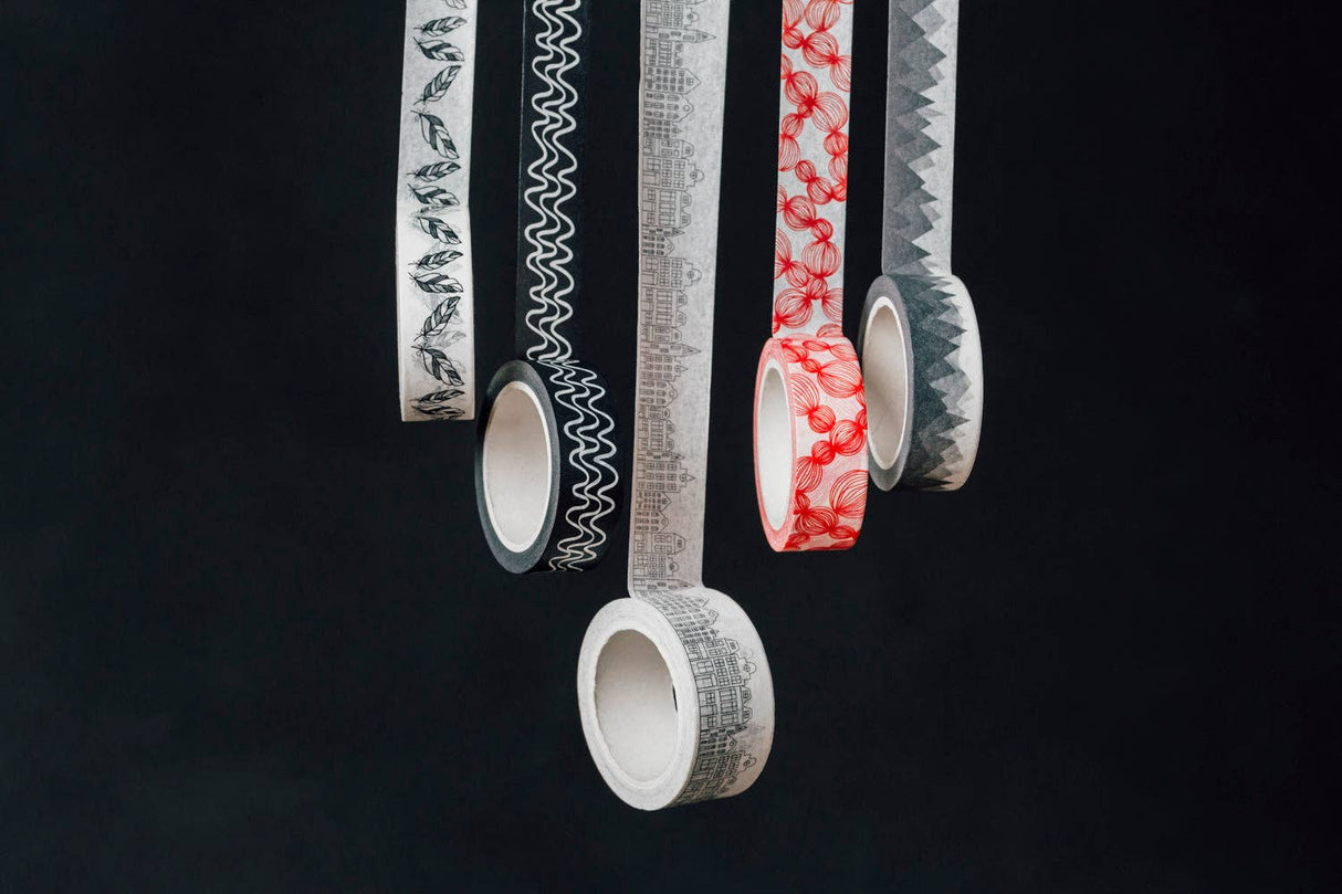 Lote de 5 rollos de cinta washi con diseño