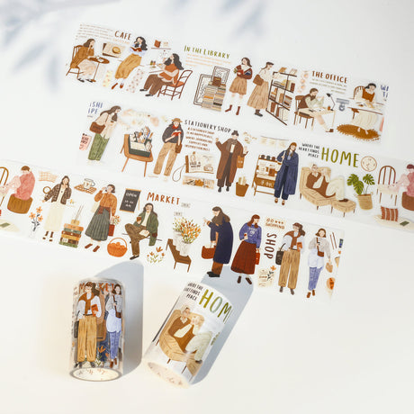 Decorative washi and PET tapes from Japanese and indie stationery brands.