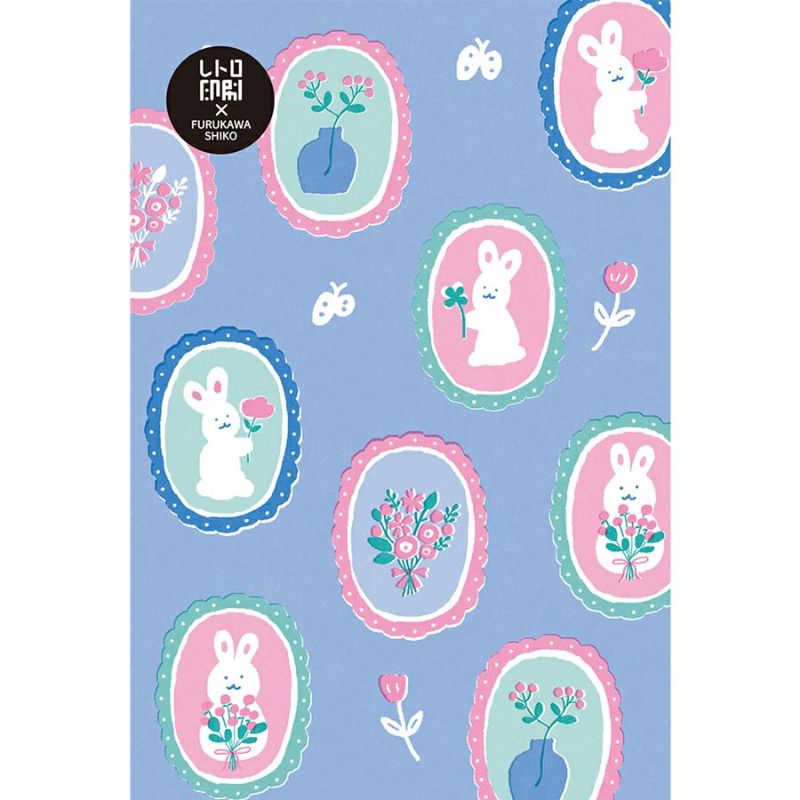 Retro Print Postcard - Rabbit Brooch
