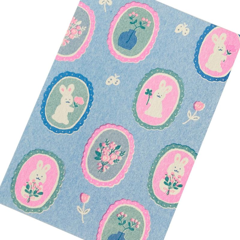 Retro Print Postcard - Rabbit Brooch