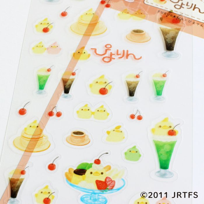 Piyorin Transparent Sticker Sheet - Cafe