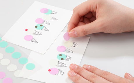 Stalogy Circular Masking Tape Patches 20mm - Shuffle Neon
