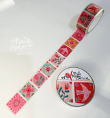 Kate Mason Artist - Folk Patchwork Pink & Mint Washi Tape