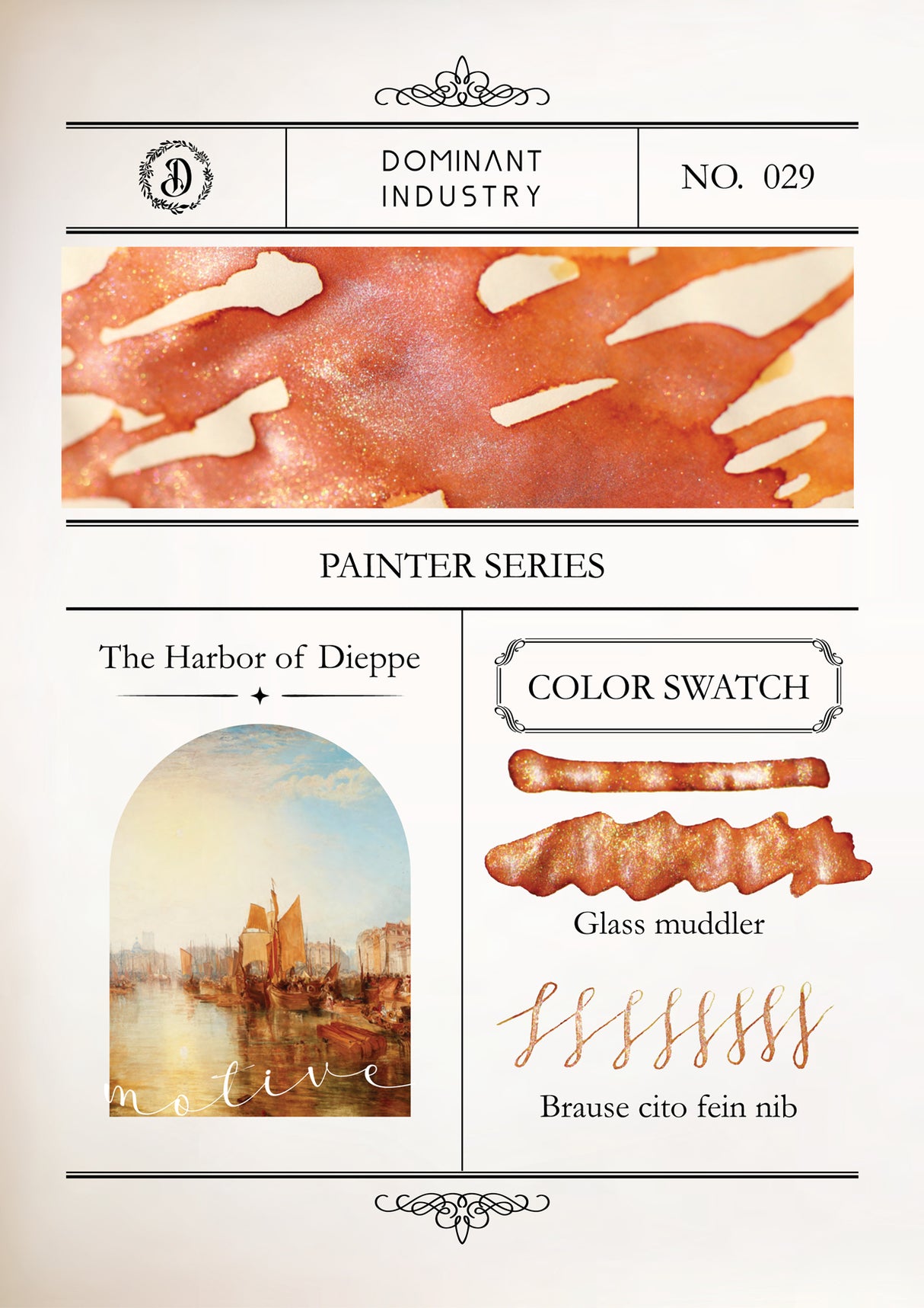 Dominant Industry Pearl Ink 25ml - Painter Series - The Harbor of Dieppe