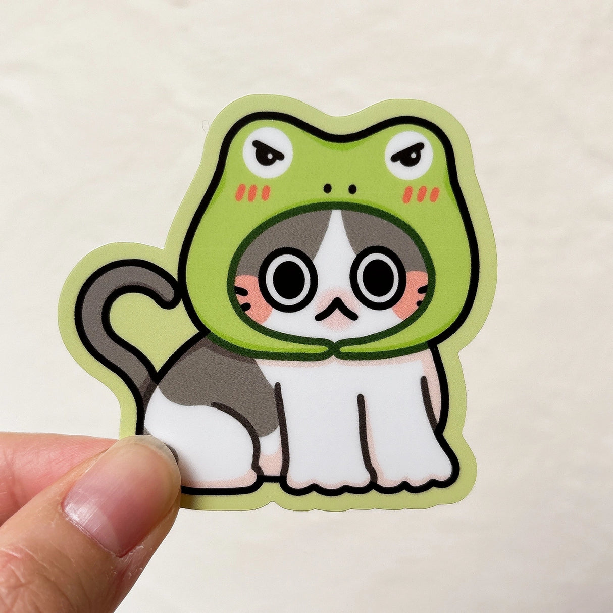 StickyRiceCo Vinyl Sticker - Angry Frog Cat