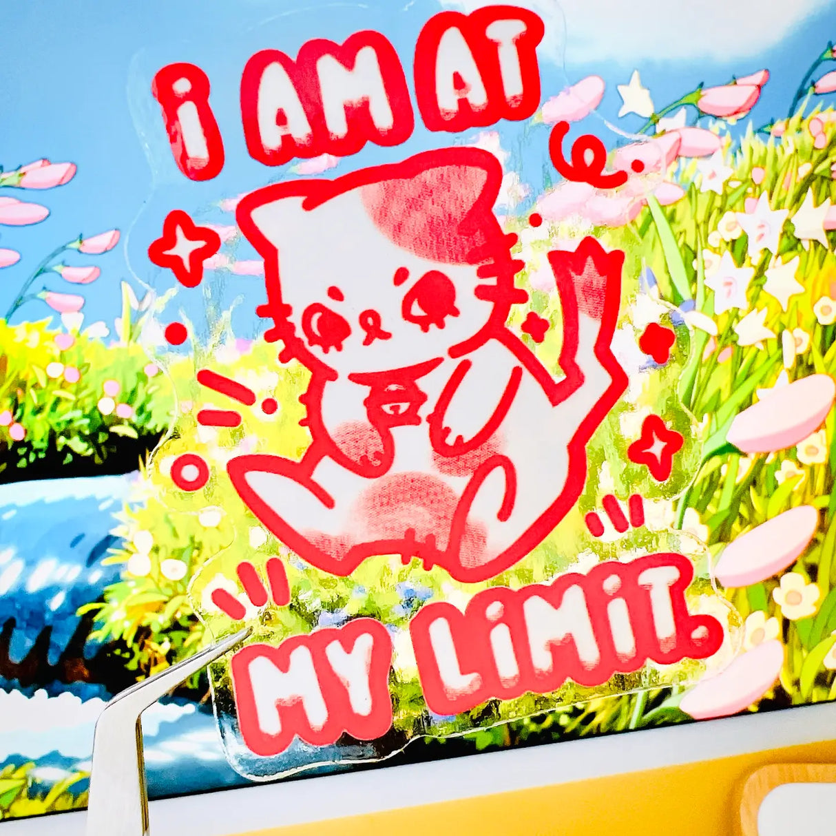 I am at My Limit Kitten Clear Vinyl Sticker