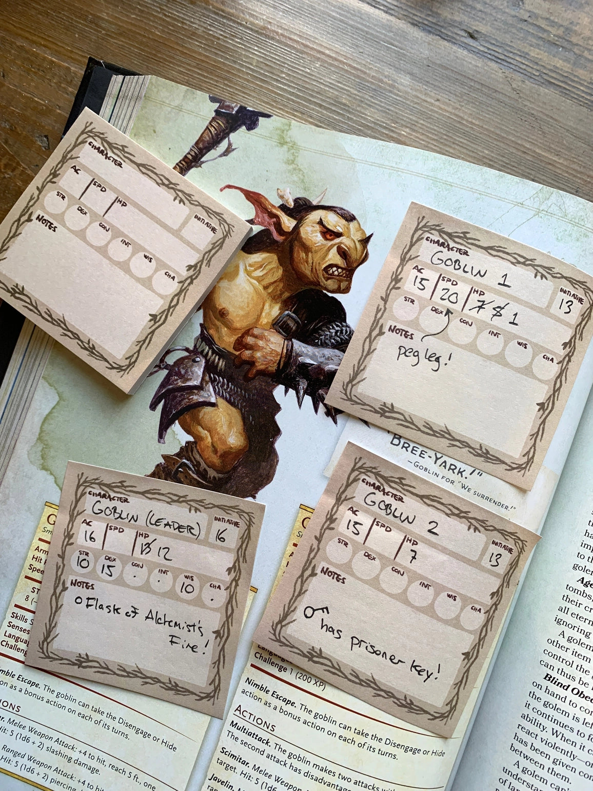 The Creeping Moon - Stat Block Sticky Note For Dnd, Pathfinder